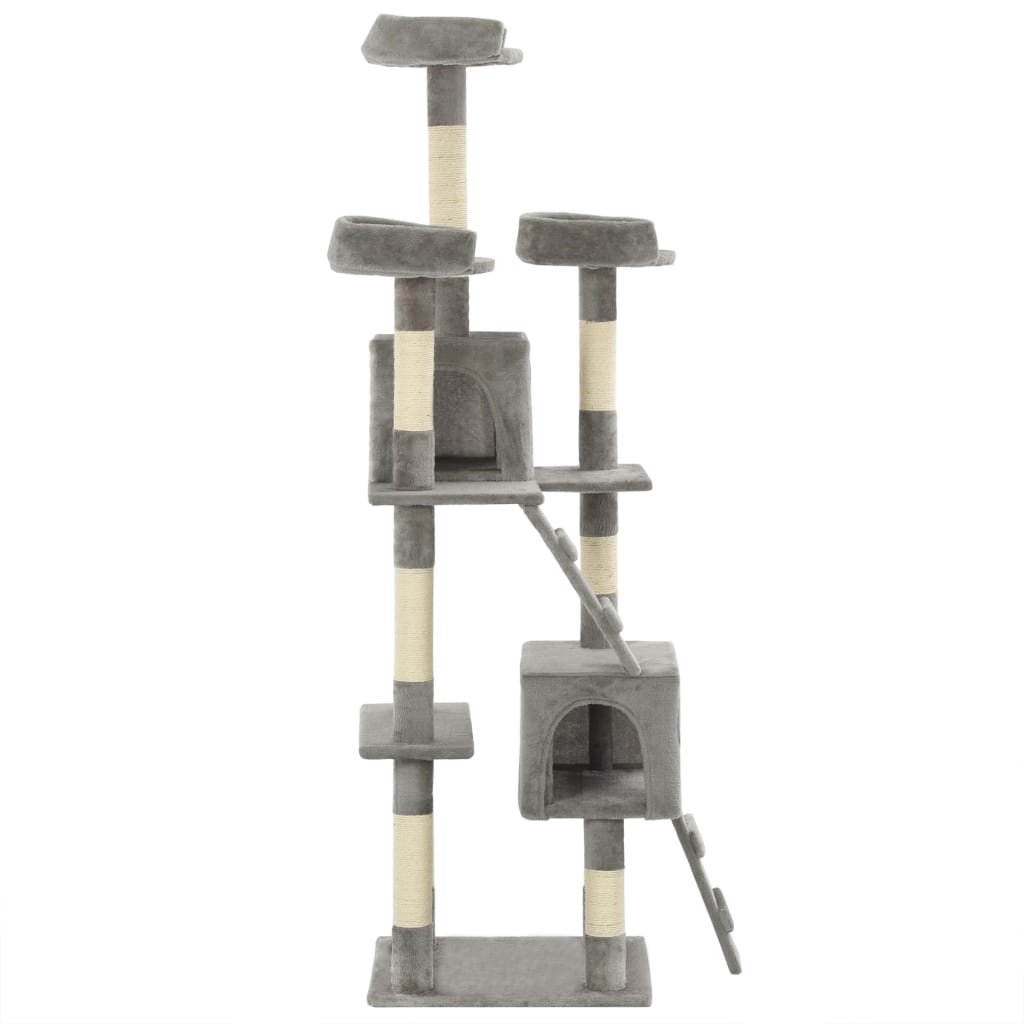 Albero per Gatti con Tiragraffi in Sisal 170 cm Grigio - homemem39