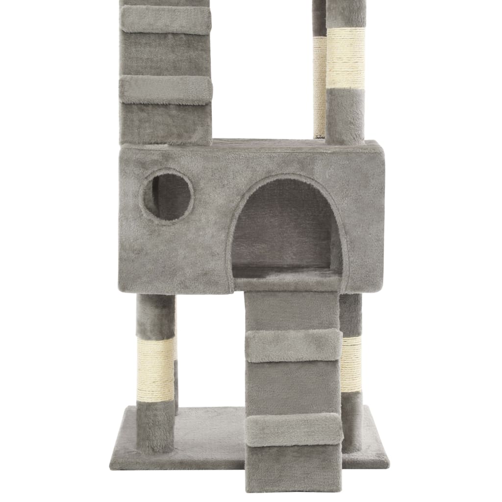 Albero per Gatti con Tiragraffi in Sisal 170 cm Grigio | homemem39