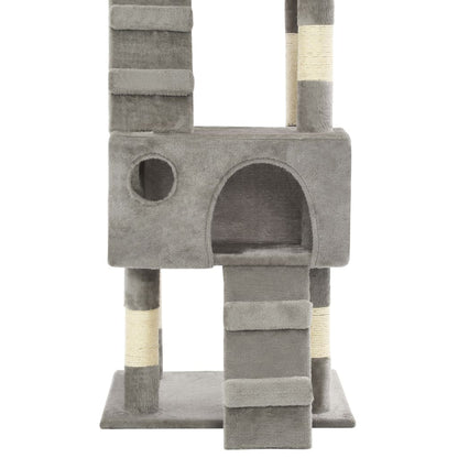 Albero per Gatti con Tiragraffi in Sisal 170 cm Grigio | homemem39