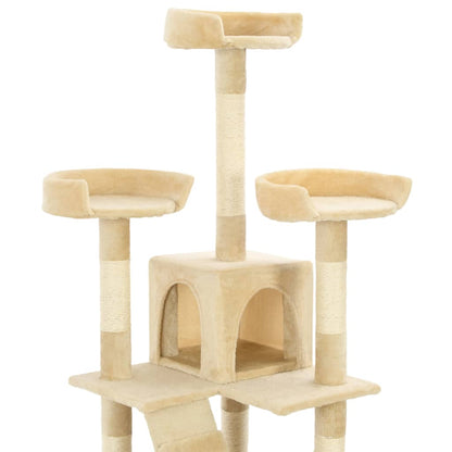 Albero per Gatti con Tiragraffi in Sisal 170 cm Beige - homemem39