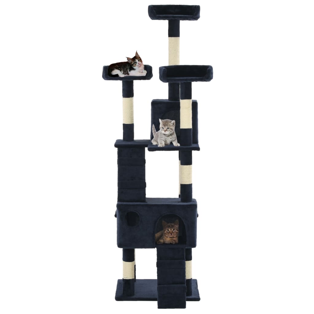 Albero per Gatti con Tiragraffi in Sisal 170 cm Blu - homemem39