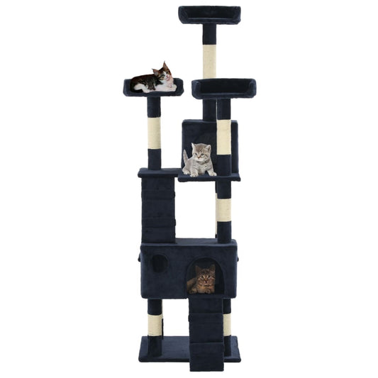 Albero per Gatti con Tiragraffi in Sisal 170 cm Blu - homemem39