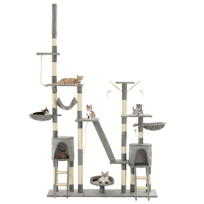 Albero per Gatti con Tiragraffi in Sisal 230-250 cm Grigio | homemem39