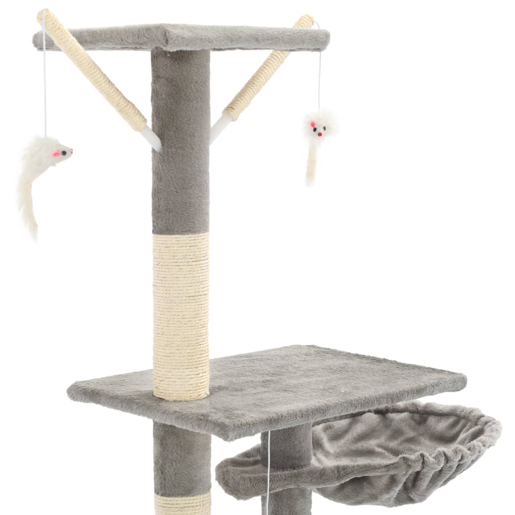 Albero per Gatti con Tiragraffi in Sisal 230-250 cm Grigio - homemem39