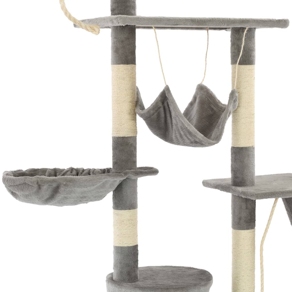 Albero per Gatti con Tiragraffi in Sisal 230-250 cm Grigio - homemem39