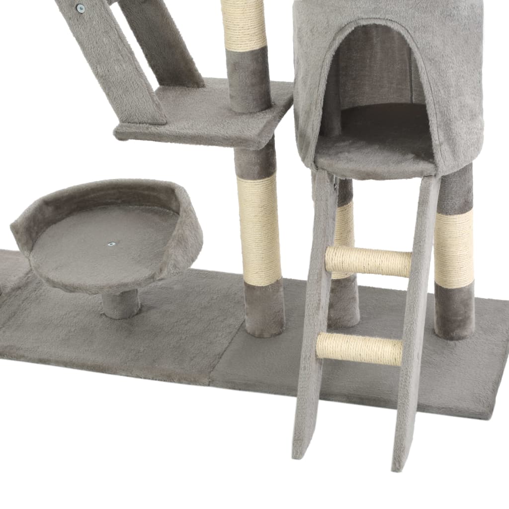 Albero per Gatti con Tiragraffi in Sisal 230-250 cm Grigio | homemem39