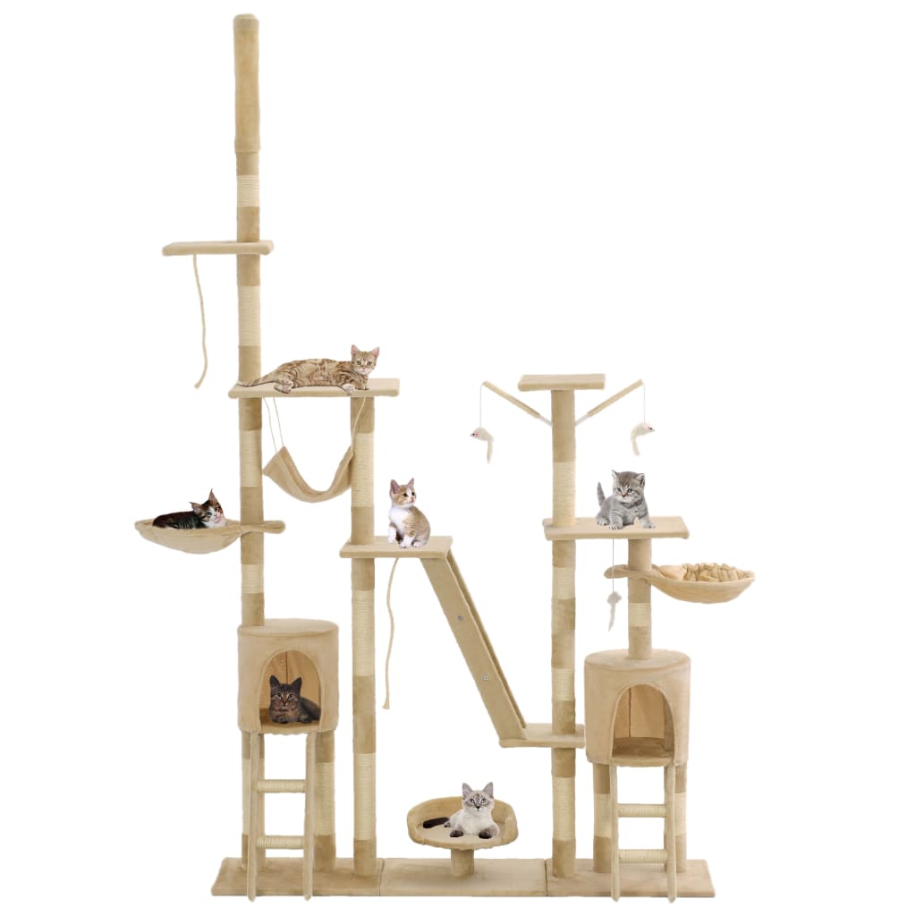 Albero per Gatti con Tiragraffi in Sisal 230-250 cm Beige | homemem39