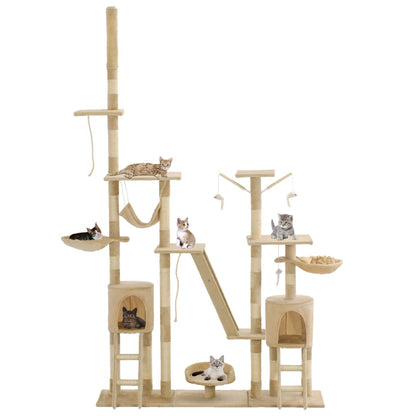 Albero per Gatti con Tiragraffi in Sisal 230-250 cm Beige | homemem39