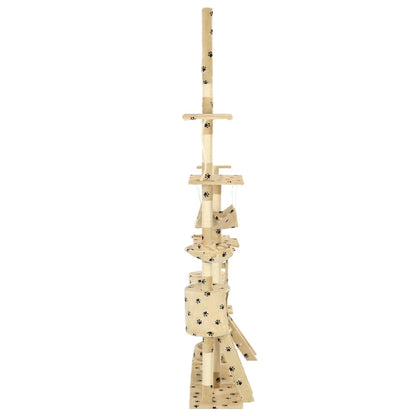 Albero per Gatti Tiragraffi Sisal 230-250cm Stampa Zampe Beige | homemem39