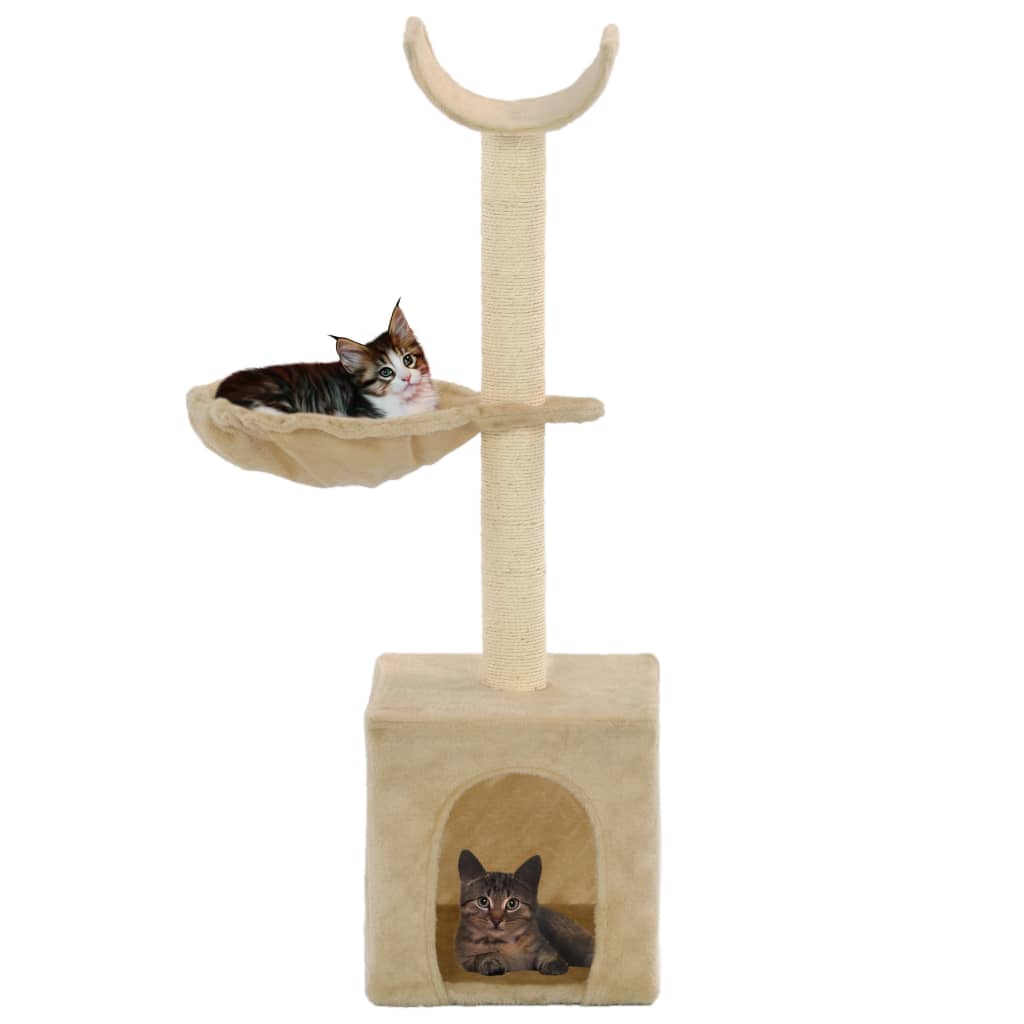 Albero per Gatti con Tiragraffi in Sisal 105 cm Beige | homemem39