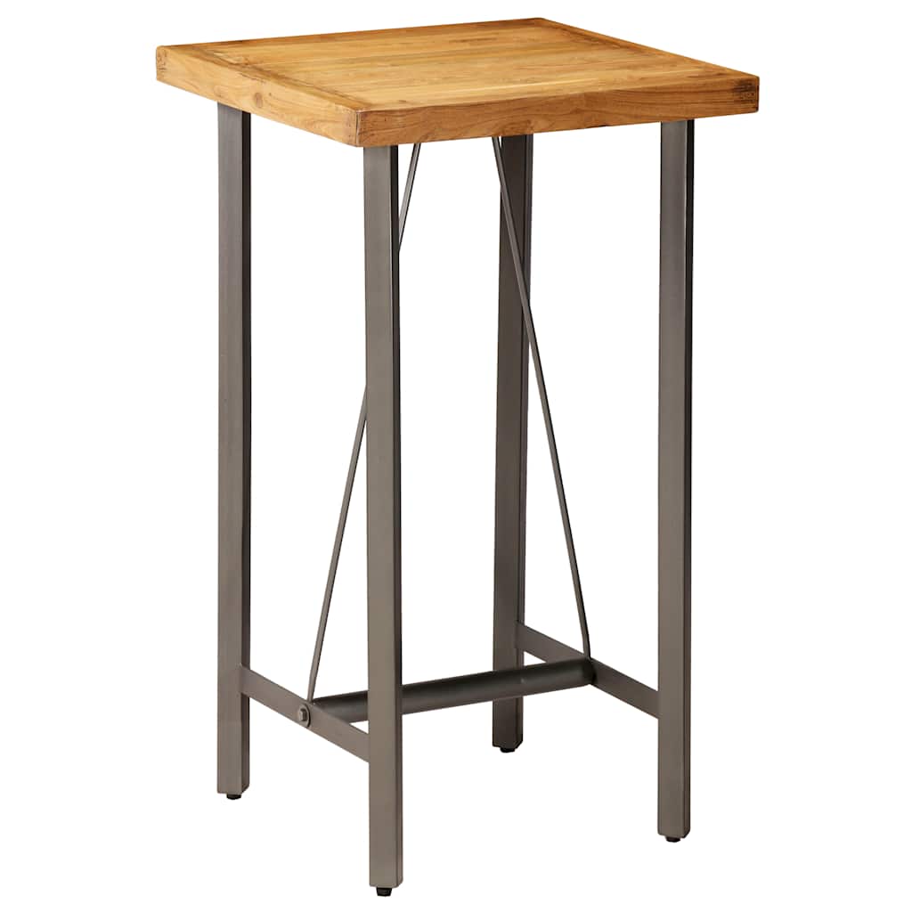 Tavolo da Bar in Teak Massello di Recupero 60x60x107 cm | homemem39