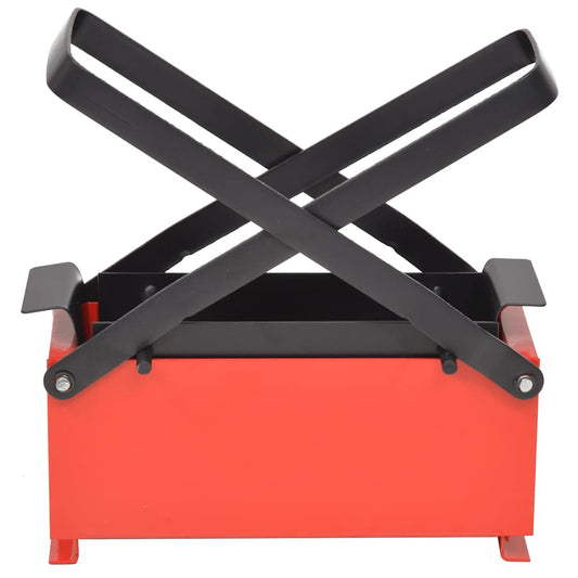 Compattatore di Carta in Acciaio 34x14x14 cm Nero e Rosso - homemem39