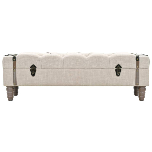 Cassapanca in Legno Massello e Acciaio 111x34x37 cm