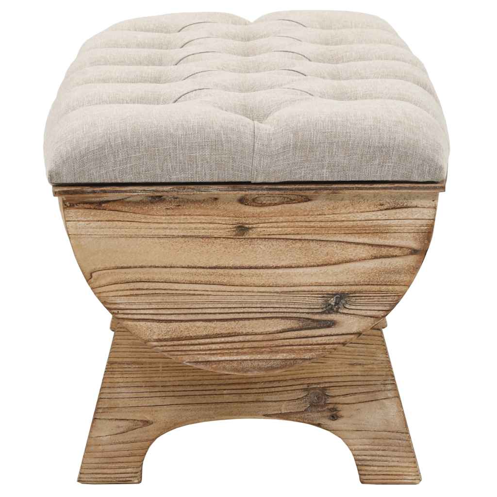 Cassapanca in Legno Massello e Tessuto 103x51x44 cm | homemem39