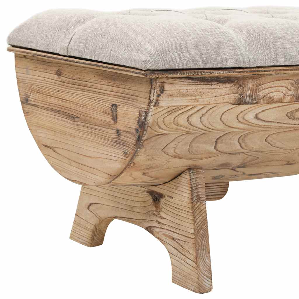 Cassapanca in Legno Massello e Tessuto 103x51x44 cm | homemem39