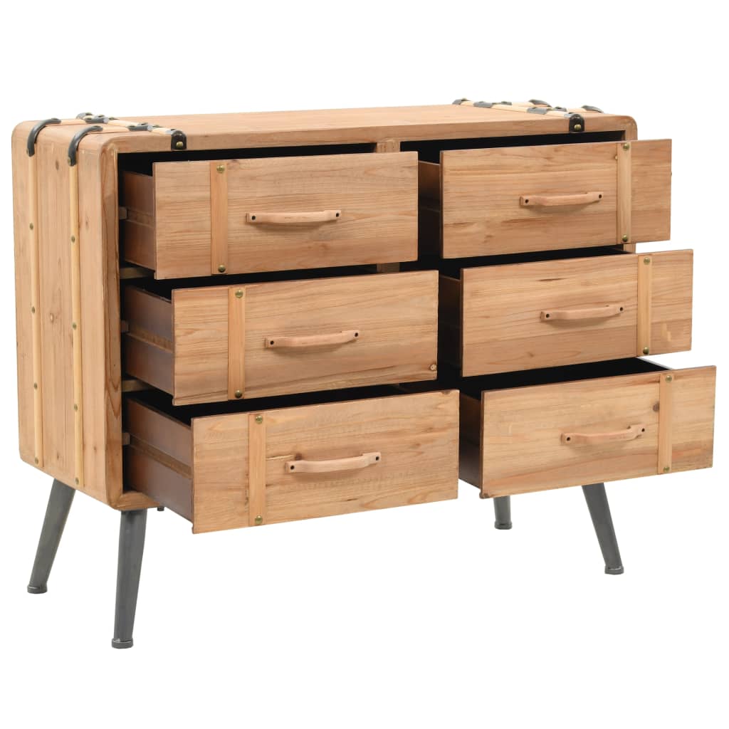 Cassettiera in Legno Massello di Abete 91x35x73 cm - homemem39