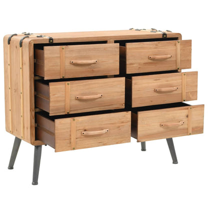 Cassettiera in Legno Massello di Abete 91x35x73 cm - homemem39