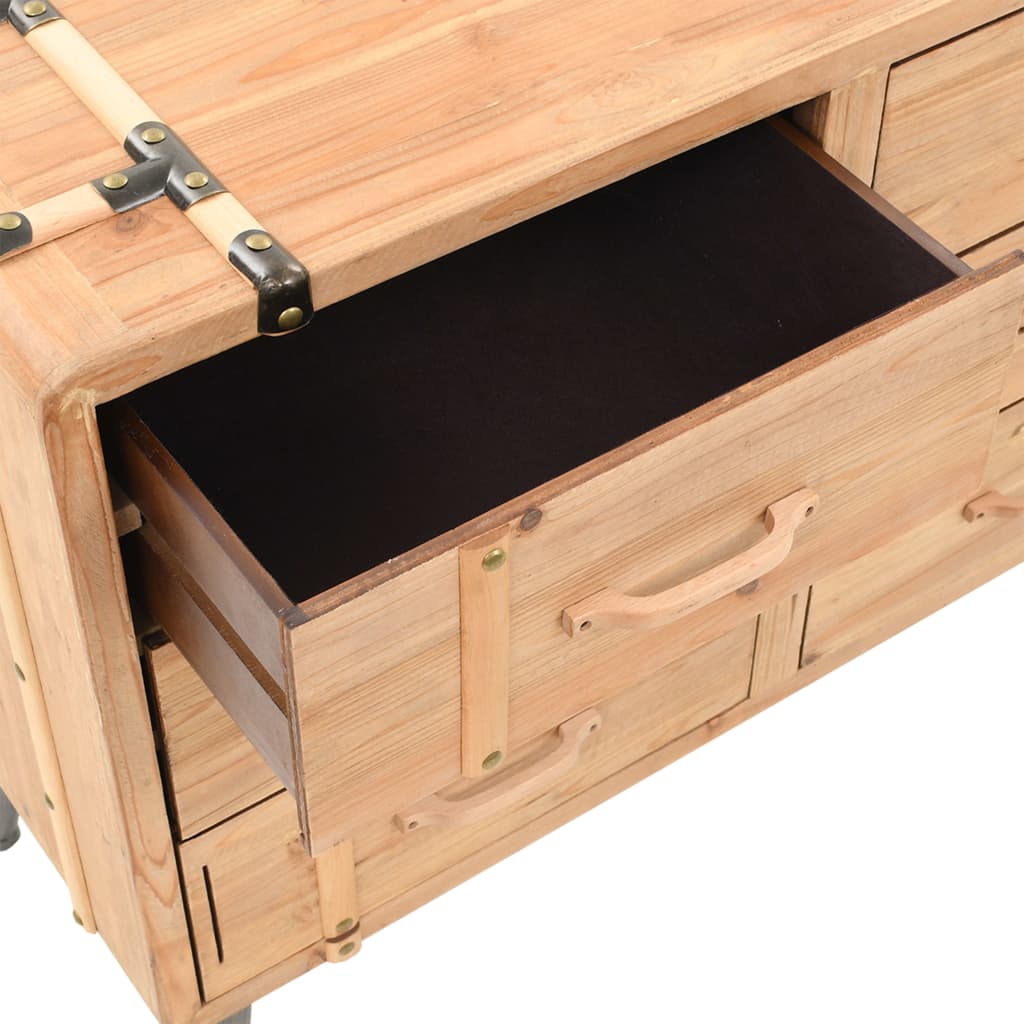 Cassettiera in Legno Massello di Abete 91x35x73 cm - homemem39