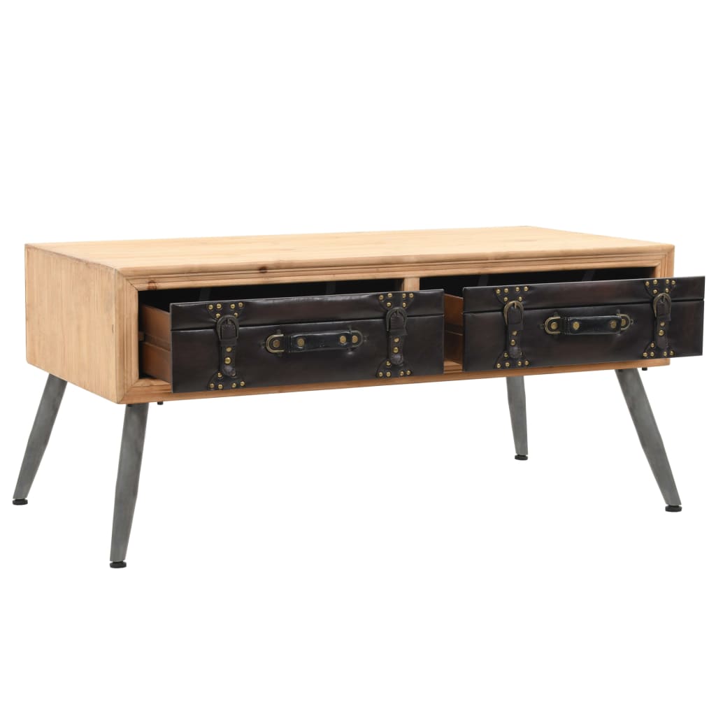 Tavolino da Caffè in Legno Massello di Abete 115x55x50 cm | homemem39