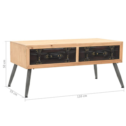 Tavolino da Caffè in Legno Massello di Abete 115x55x50 cm | homemem39
