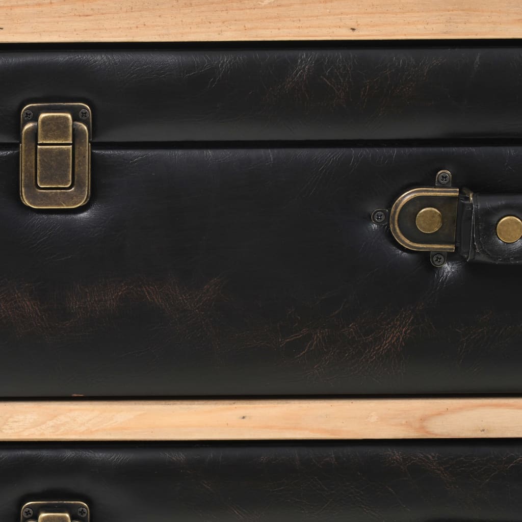 Cassettiera in Legno Massello di Abete 80x36x75 cm - homemem39