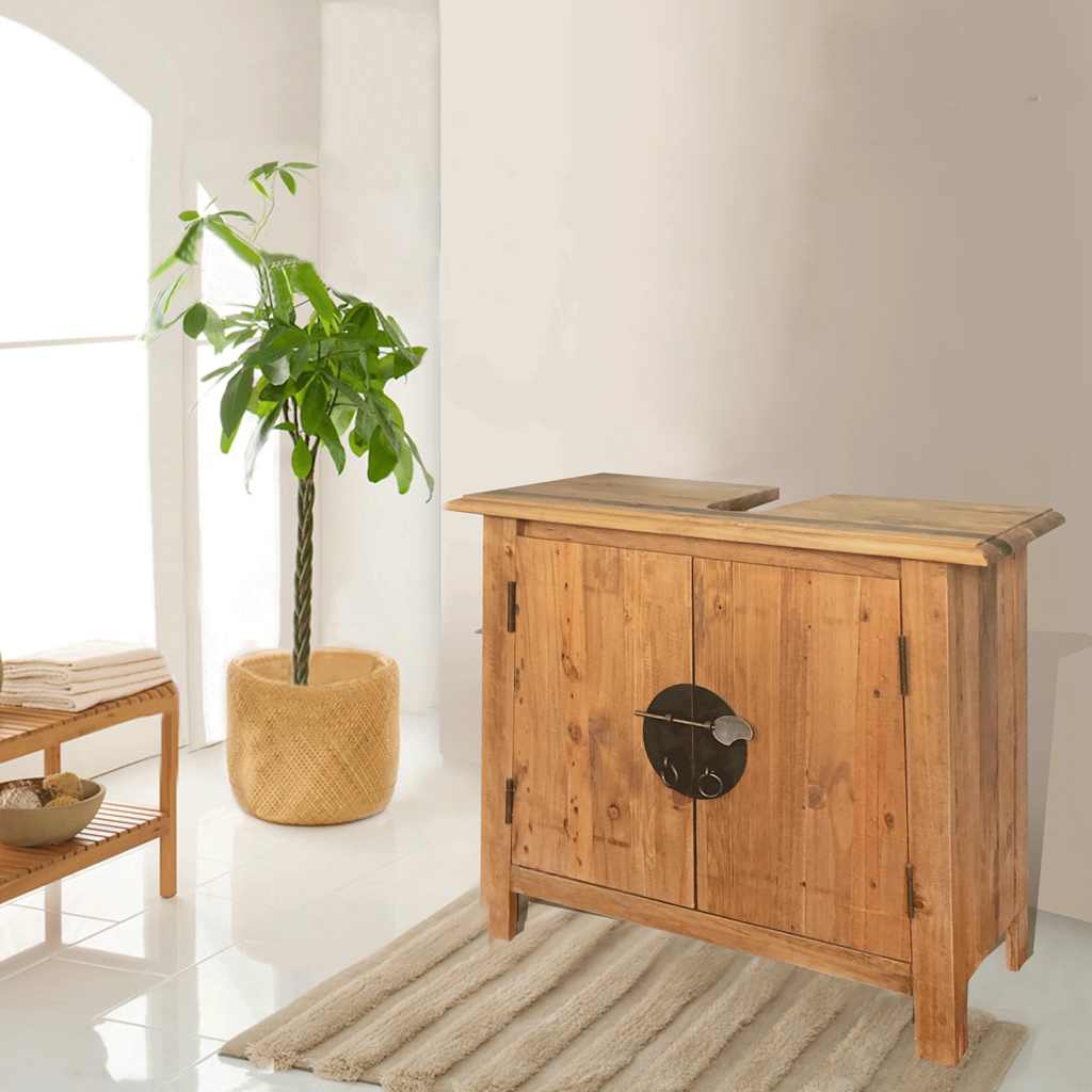 Set Mobili da Bagno in Legno Massello di Pino