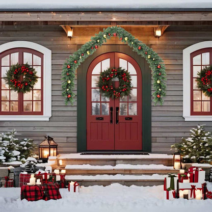 Ghirlanda di Natale Decorata con Palline e Luci a LED 5 m | homemem39