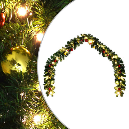 Ghirlanda di Natale Decorata con Palline e Luci a LED 10 m | homemem39