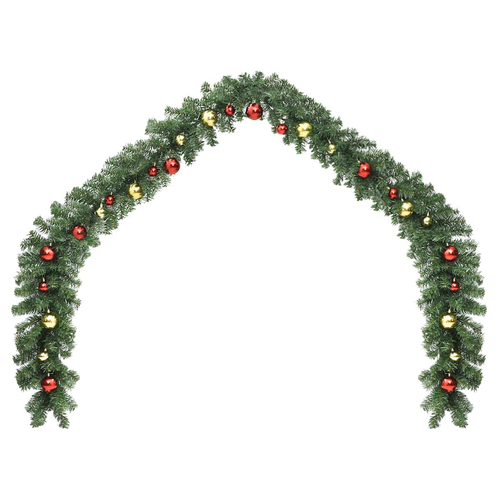 Ghirlanda di Natale Decorata con Palline e Luci a LED 10 m | homemem39
