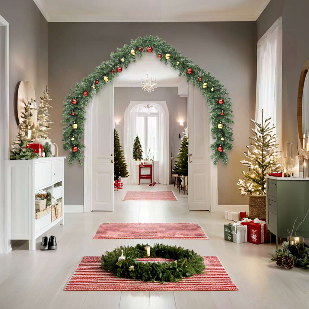 Ghirlanda di Natale Decorata con Palline e Luci a LED 10 m | homemem39