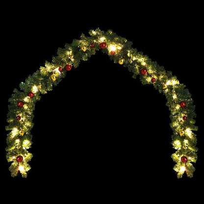 Ghirlanda di Natale Decorata con Palline e Luci a LED 10 m | homemem39