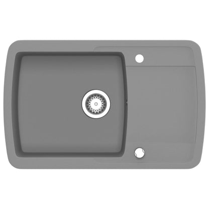 Lavello da Cucina in Granito Vasca Singola Grigio - homemem39