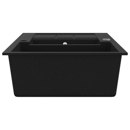 Lavello da Cucina in Granito Vasca Doppia Nero - homemem39