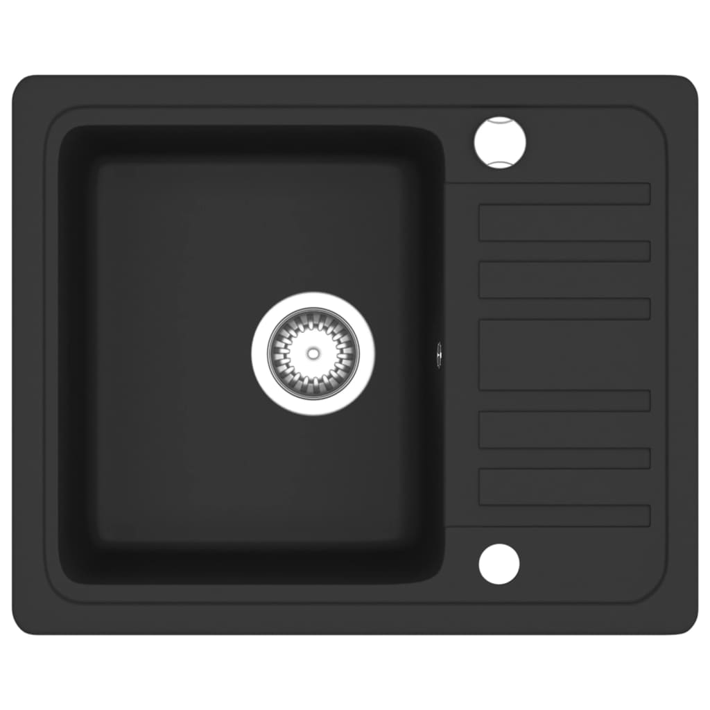 Lavello da Cucina in Granito Vasca Singola Nera - homemem39