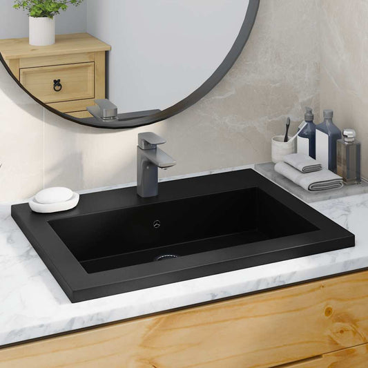 Lavandino in Granito 600x450x120 mm Nero