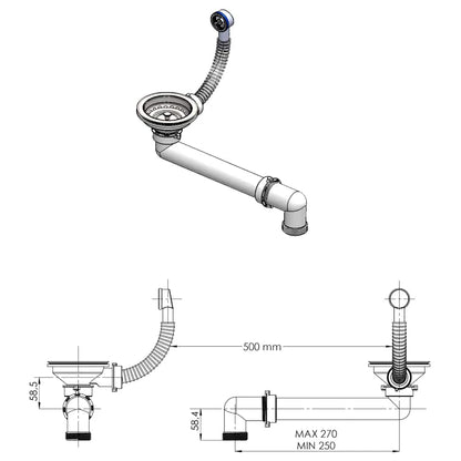 Lavandino in Granito 600x450x120 mm Bianco - homemem39