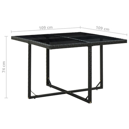 Set da Pranzo da Giardino 5 pz con Cuscini in Polyrattan Nero - homemem39