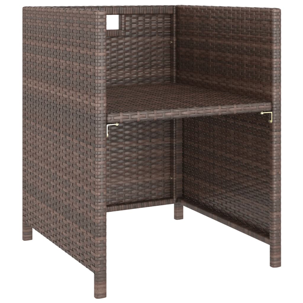 Set da Pranzo da Giardino 6 pz con Cuscini Polyrattan Marrone | homemem39