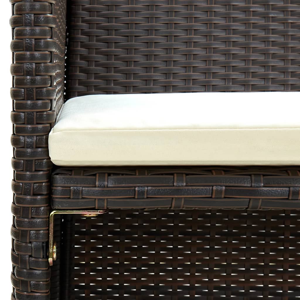 Set Divani da Giardino 4 pz con Cuscini in Polyrattan Marrone | homemem39
