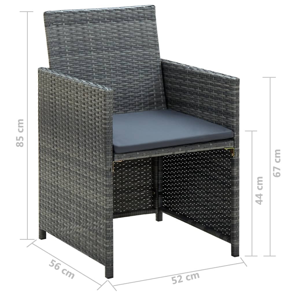 Set Divani da Giardino 4 pz con Cuscini in Polyrattan Grigio | homemem39