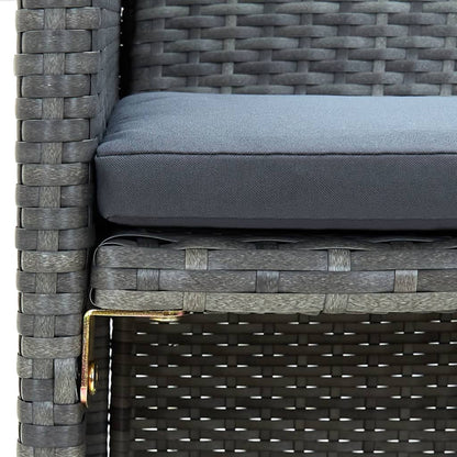 Set Divani da Giardino 4 pz con Cuscini in Polyrattan Grigio | homemem39