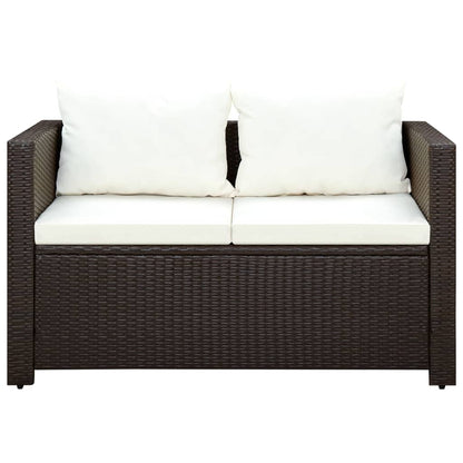 Set da Bistrot 3 pz con Cuscini in Polyrattan Marone | homemem39