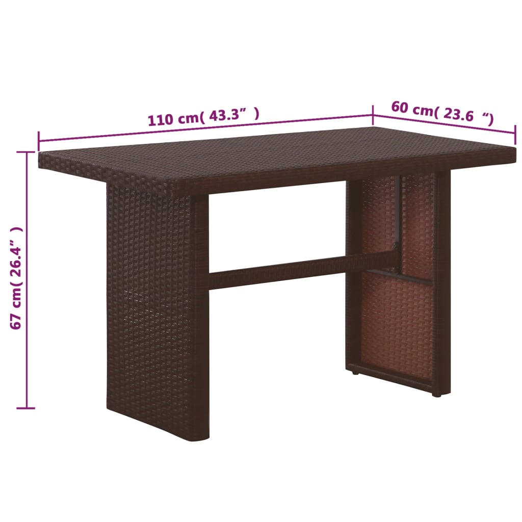 Set da Bistrot 3 pz con Cuscini in Polyrattan Marone | homemem39