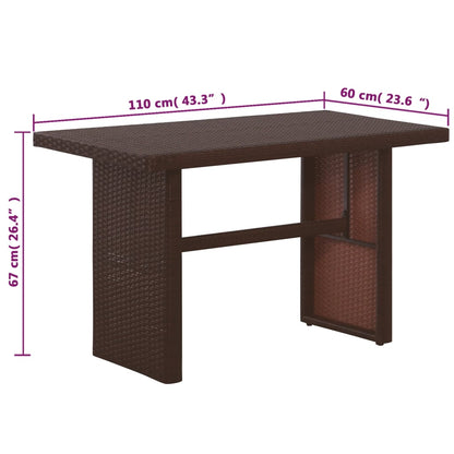 Set da Bistrot 3 pz con Cuscini in Polyrattan Marone | homemem39