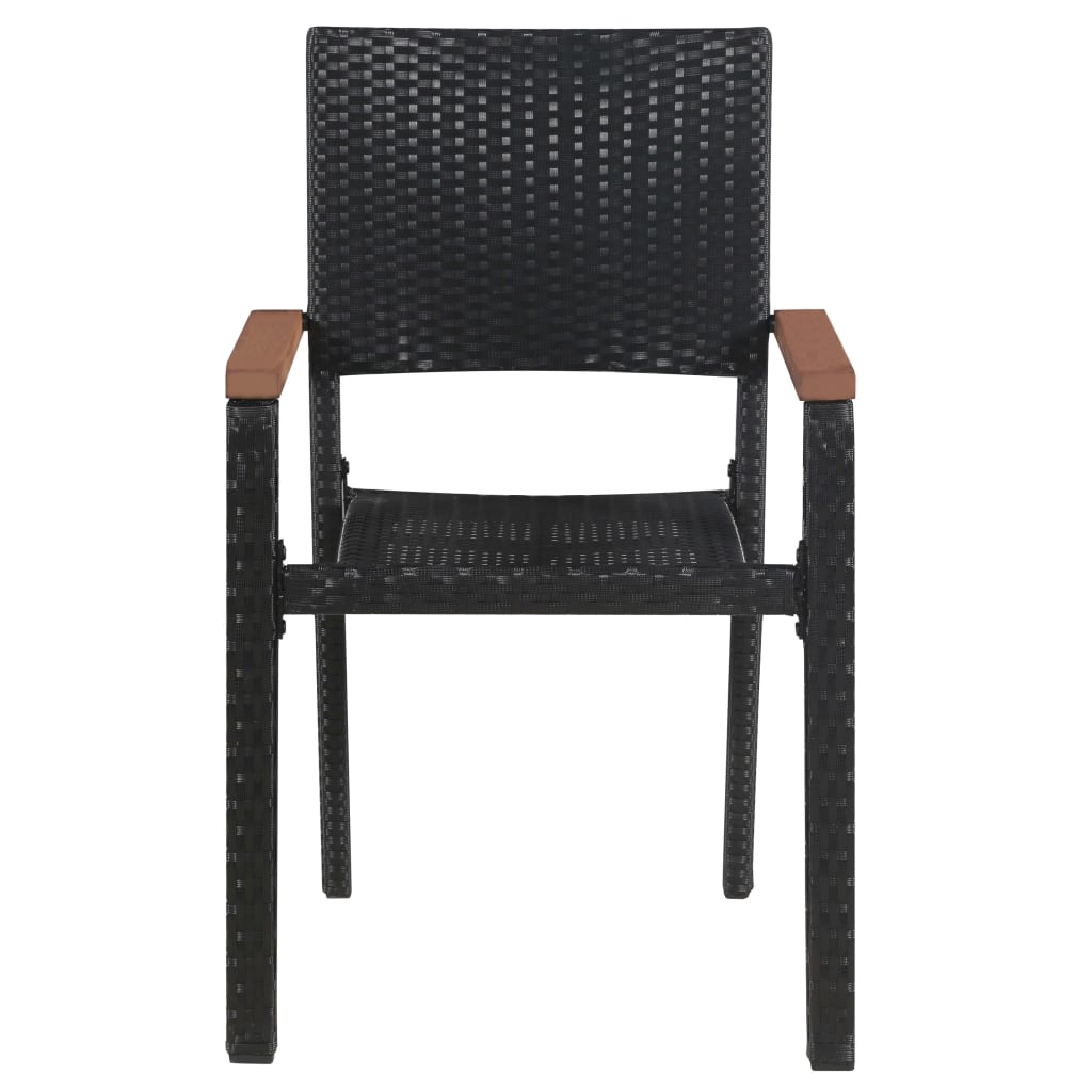 Sedie da Giardino 2 pz in Polyrattan Nero