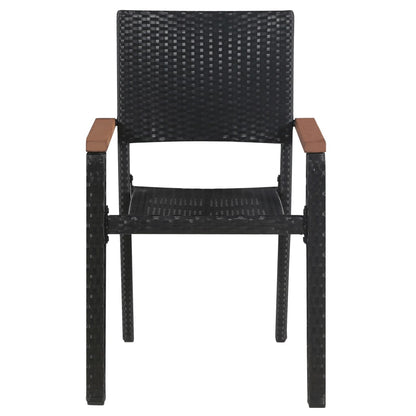 Sedie da Giardino 2 pz in Polyrattan Nero