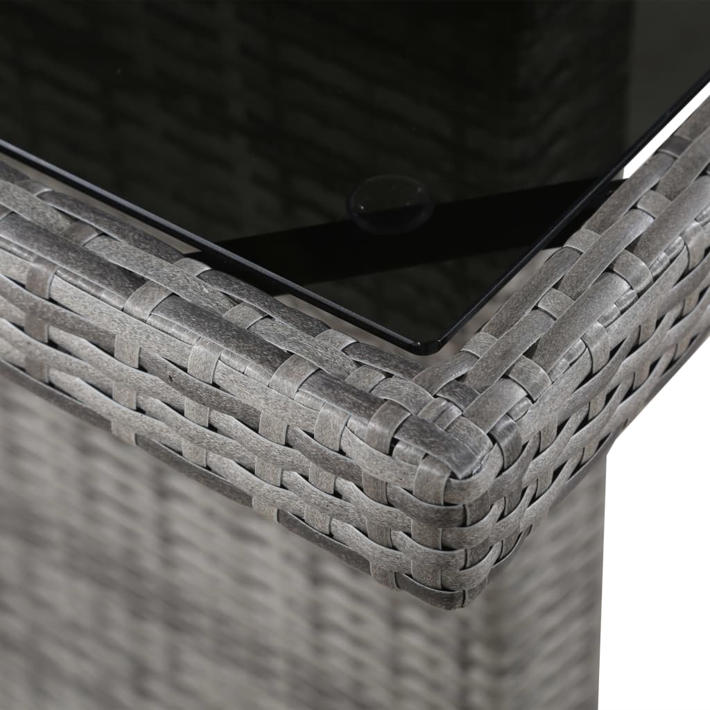 Tavolo da Giardino 240x90x74 cm in Polyrattan e Vetro | homemem39