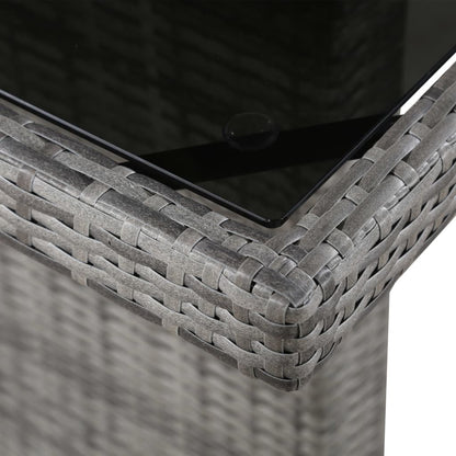 Tavolo da Giardino 240x90x74 cm in Polyrattan e Vetro | homemem39