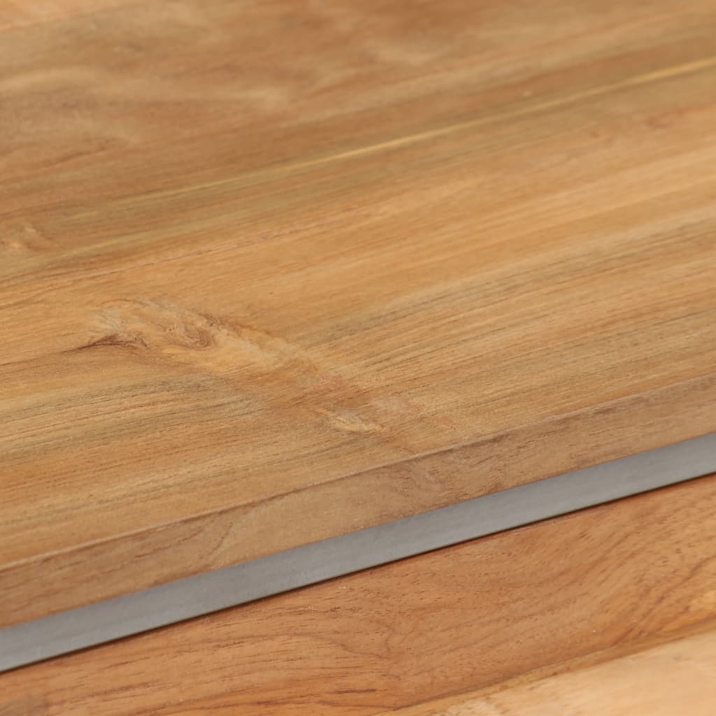 Mobile Porta TV in Teak Recuperato e Acciaio 120x30x40 cm - homemem39