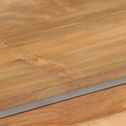 Mobile Porta TV in Teak Recuperato e Acciaio 120x30x40 cm - homemem39